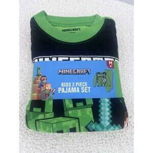 Minecraft Pajamas Boys Medium Size 8 Fleece 2-Piece Long Sleeve Shirt Pants TNT